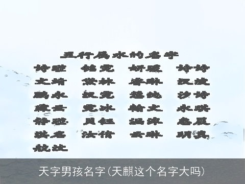 天字男孩名字(天麒这个名字大吗)