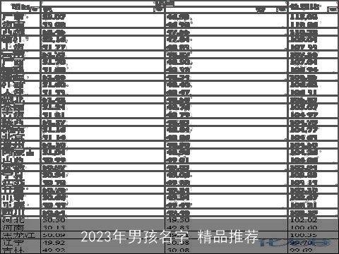 2023年男孩名字 精品推荐