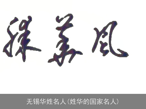 无锡华姓名人(姓华的国家名人)