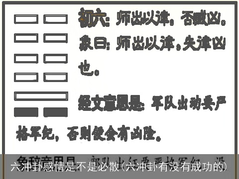 六冲卦感情是不是必散(六冲卦有没有成功的)