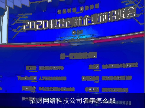 招财网络科技公司名字怎么取