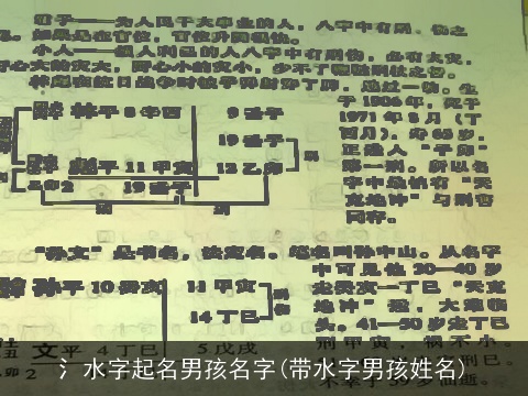 氵水字起名男孩名字(带水字男孩姓名)