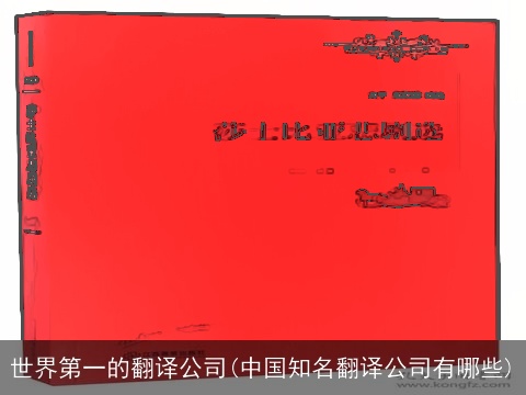 世界第一的翻译公司(中国知名翻译公司有哪些)