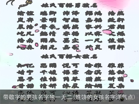 带敬字的男孩名字独一无二(姓饶的女孩名字洋气点)