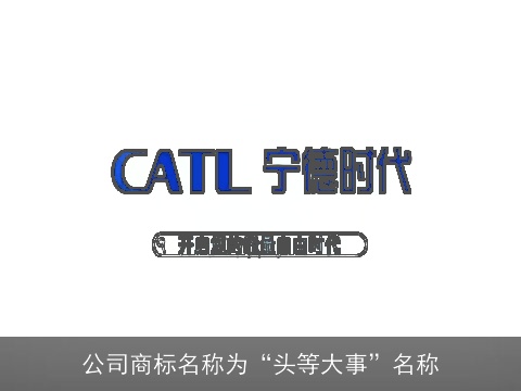 公司商标名称为“头等大事”名称