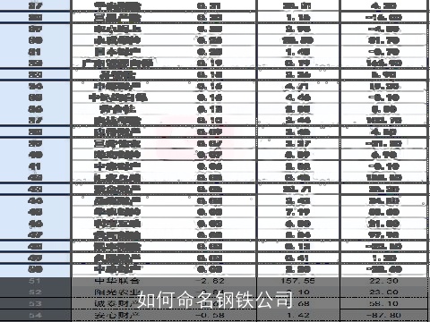 如何命名钢铁公司