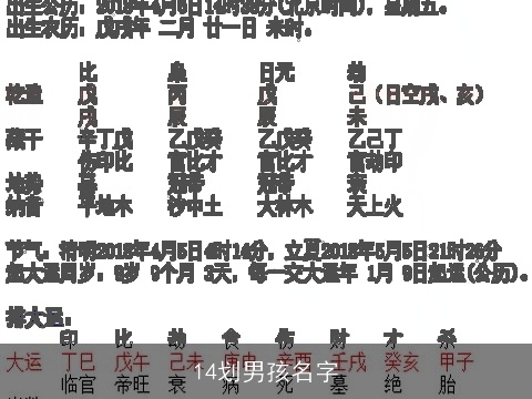 14划男孩名字