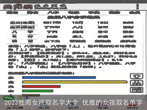 2023姓周女孩取名字大全 优雅的女孩取名单字
