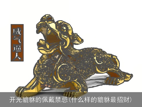 开光貔貅的佩戴禁忌(什么样的貔貅最招财)