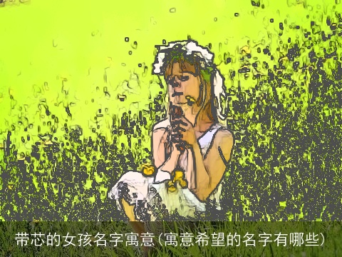 带芯的女孩名字寓意(寓意希望的名字有哪些)