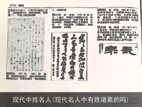 现代中姓名人(现代名人中有姓诸葛的吗)