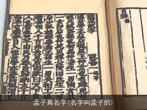 孟子真名字(名字叫孟子的)