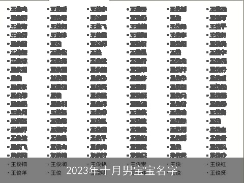 2023年十月男宝宝名字