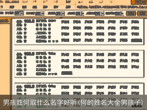 男孩姓何取什么名字好听(何的姓名大全男孩子)