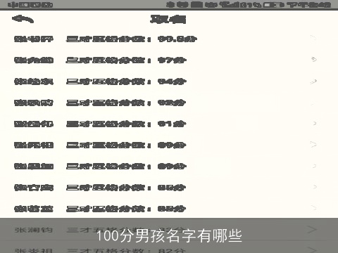 100分男孩名字有哪些