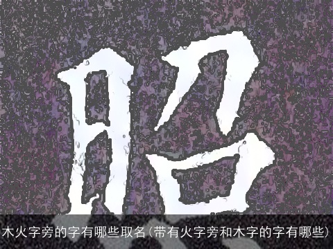 木火字旁的字有哪些取名(带有火字旁和木字的字有哪些)