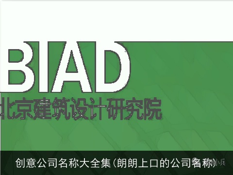 创意公司名称大全集(朗朗上口的公司名称)