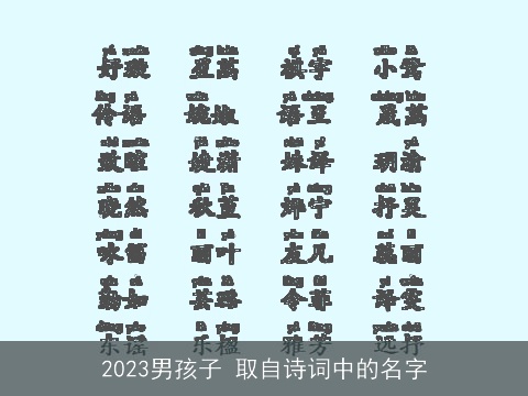 2023男孩子 取自诗词中的名字