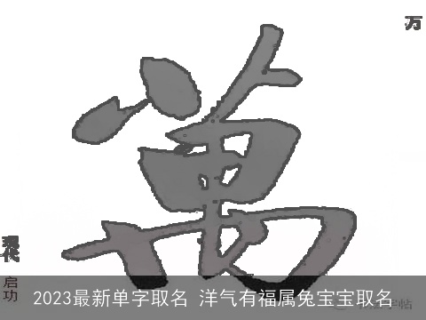 2023最新单字取名 洋气有福属兔宝宝取名