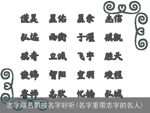 志字取名男孩名字好听(名字里带志字的名人)