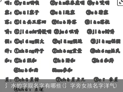 氵水的字取名字有哪些(氵字旁女孩名字洋气)