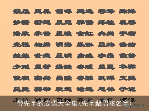 带先字的成语大全集(先字辈男孩名字)