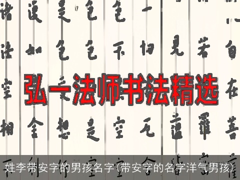 姓李带安字的男孩名字(带安字的名字洋气男孩)