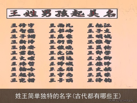 姓王简单独特的名字(古代都有哪些王)