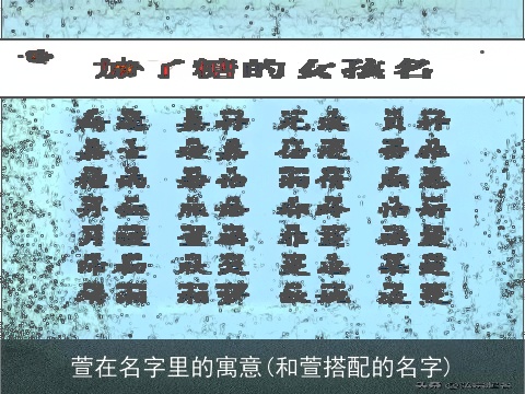 萱在名字里的寓意(和萱搭配的名字)