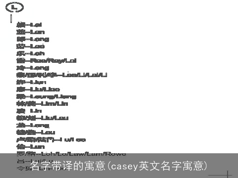 名字带译的寓意(casey英文名字寓意)