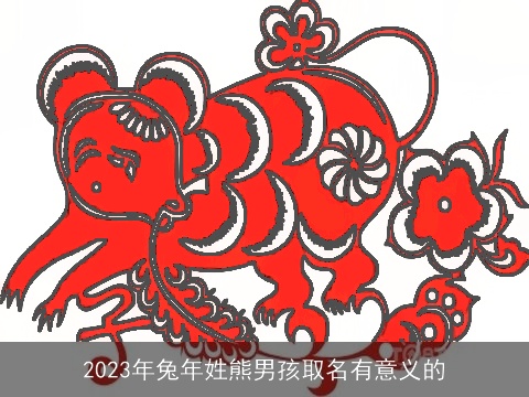 2023年兔年姓熊男孩取名有意义的