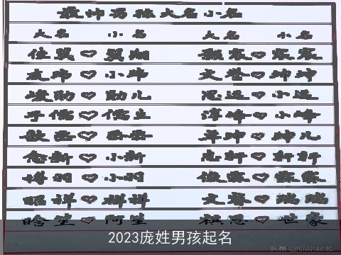 2023庞姓男孩起名