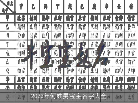 2023年何姓男宝宝名字大全