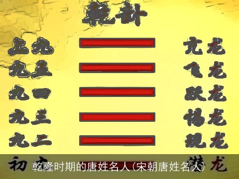 乾隆时期的唐姓名人(宋朝唐姓名人)