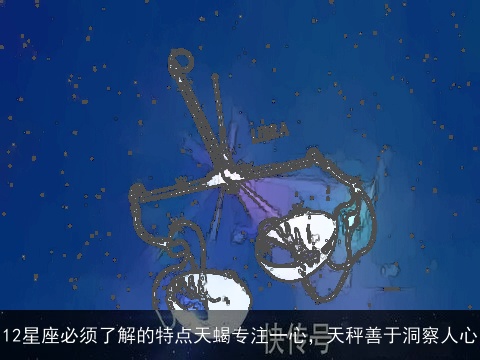 12星座必须了解的特点天蝎专注一心，天秤善于洞察人心