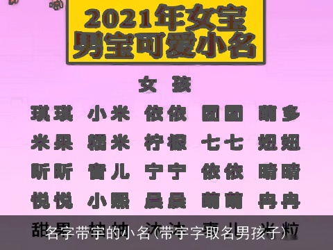 名字带宇的小名(带宇字取名男孩子)
