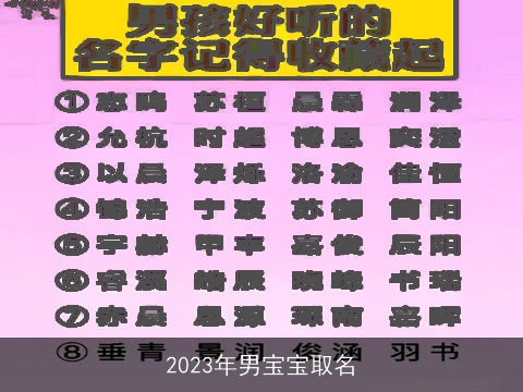 2023年男宝宝取名