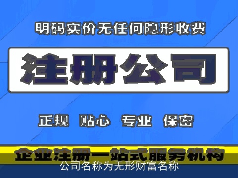 公司名称为无形财富名称
