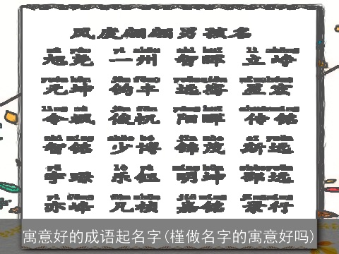 寓意好的成语起名字(槿做名字的寓意好吗)