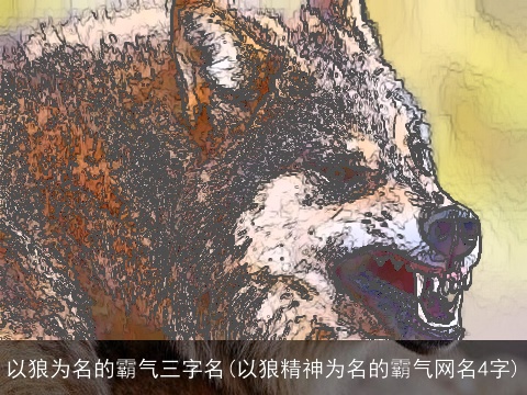 以狼为名的霸气三字名(以狼精神为名的霸气网名4字)