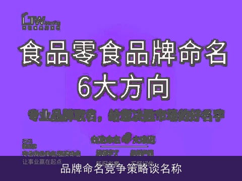 品牌命名竞争策略谈名称