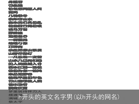 h开头的英文名字男(以h开头的网名)