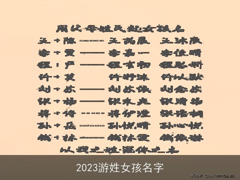2023游姓女孩名字
