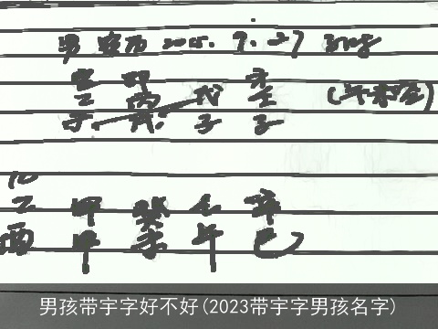 男孩带宇字好不好(2023带宇字男孩名字)