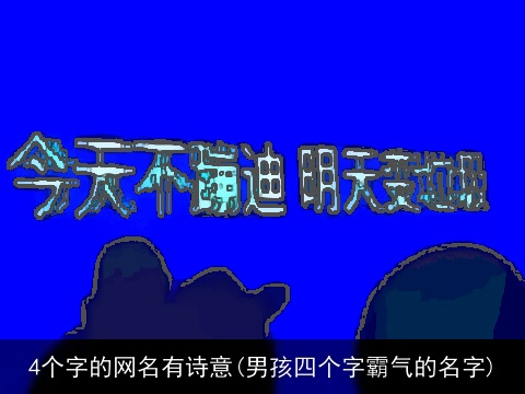 4个字的网名有诗意(男孩四个字霸气的名字)