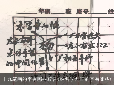 十九笔画的字有哪些取名(姓名学九画的字有哪些)