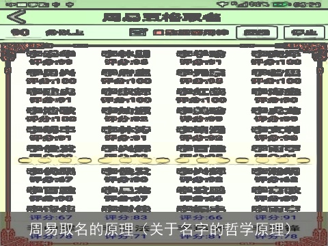 周易取名的原理（关于名字的哲学原理）