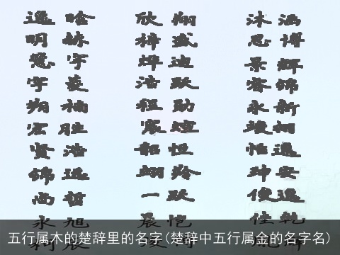 五行属木的楚辞里的名字(楚辞中五行属金的名字名)