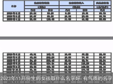 2023年11月份生的女孩取什么名字好 有气质的名字