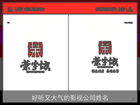好听又大气的影视公司姓名
